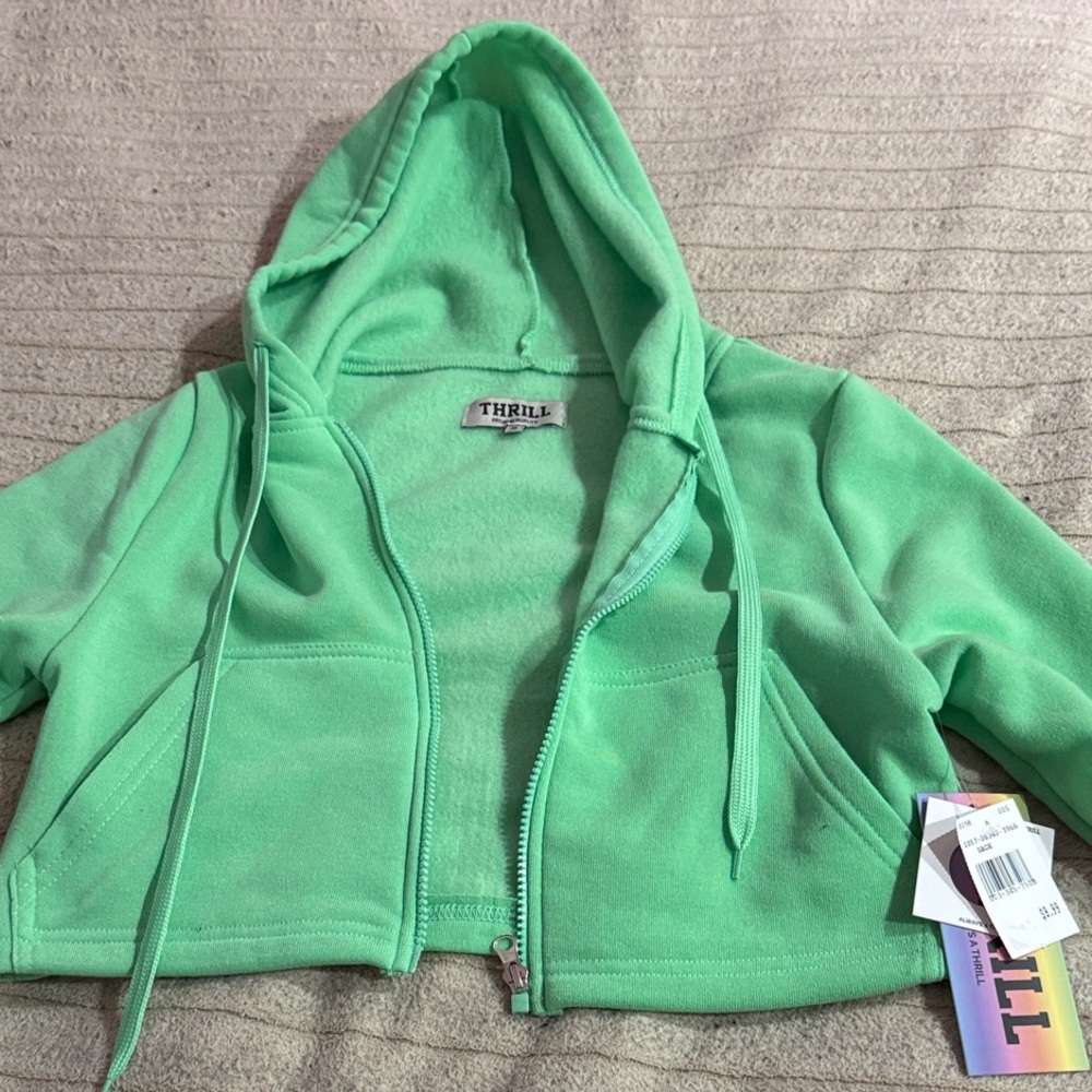Thrill Kids Mint Green Zip-Up Hoodie